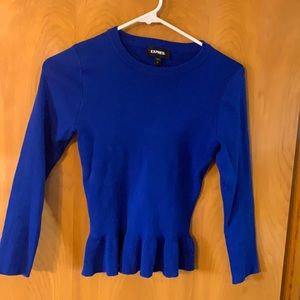 Express Blue Peplum Sweater